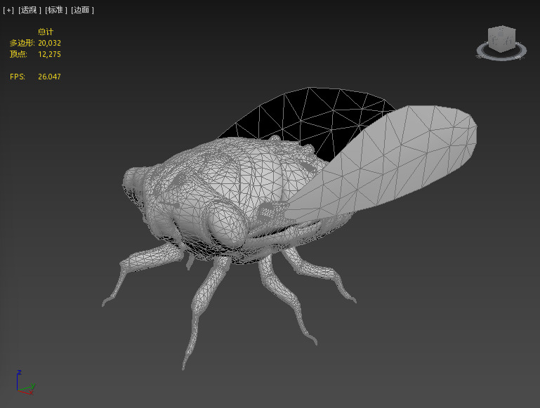 Next generation mechanical cicada Low-poly 3D model_2