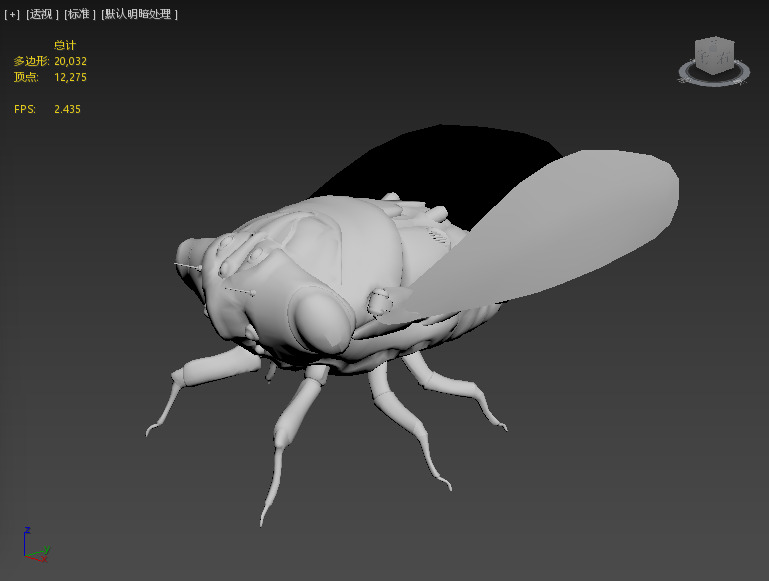 Next generation mechanical cicada Low-poly 3D model_3