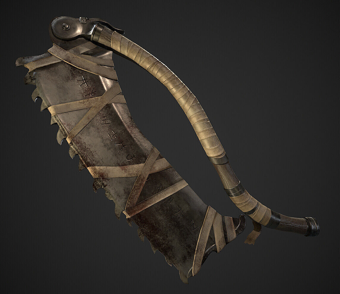 Next generation serrated machete Low-poly 3D model_2