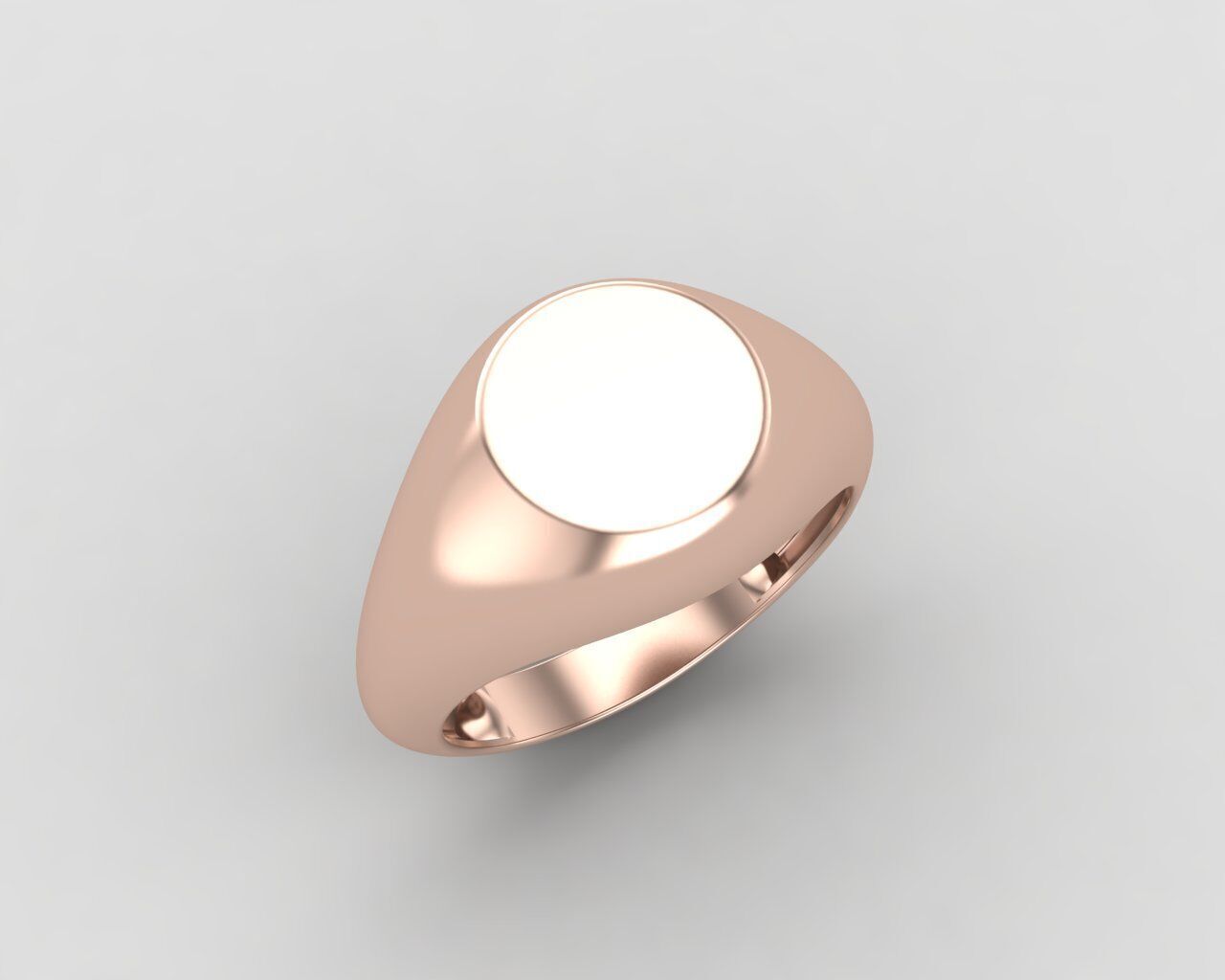 signet Ring Base 8mm top in All sizes 153-MWC 3D print model_5
