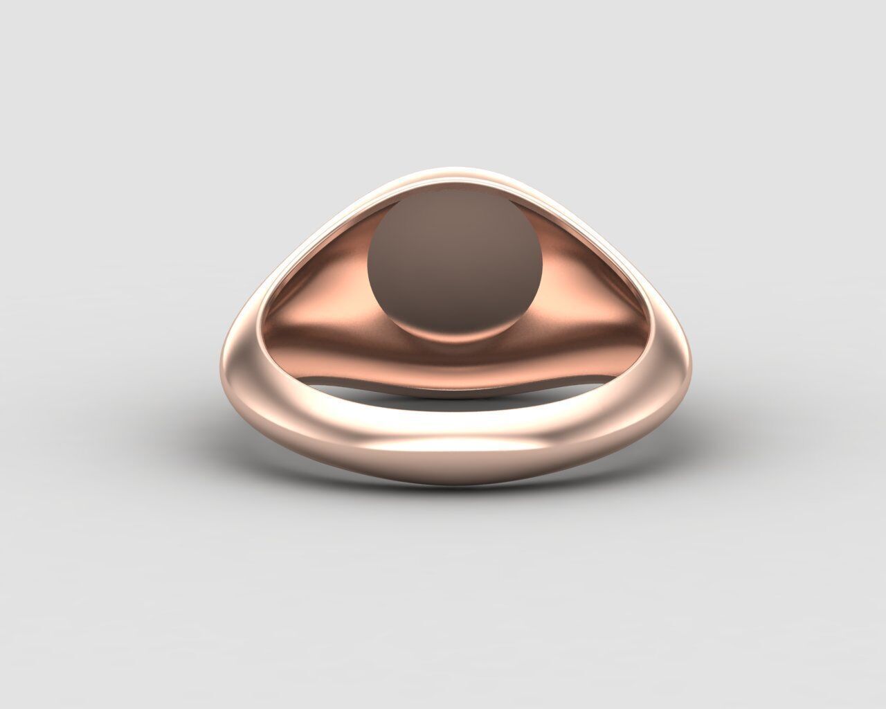 signet Ring Base 8mm top in All sizes 153-MWC 3D print model_9