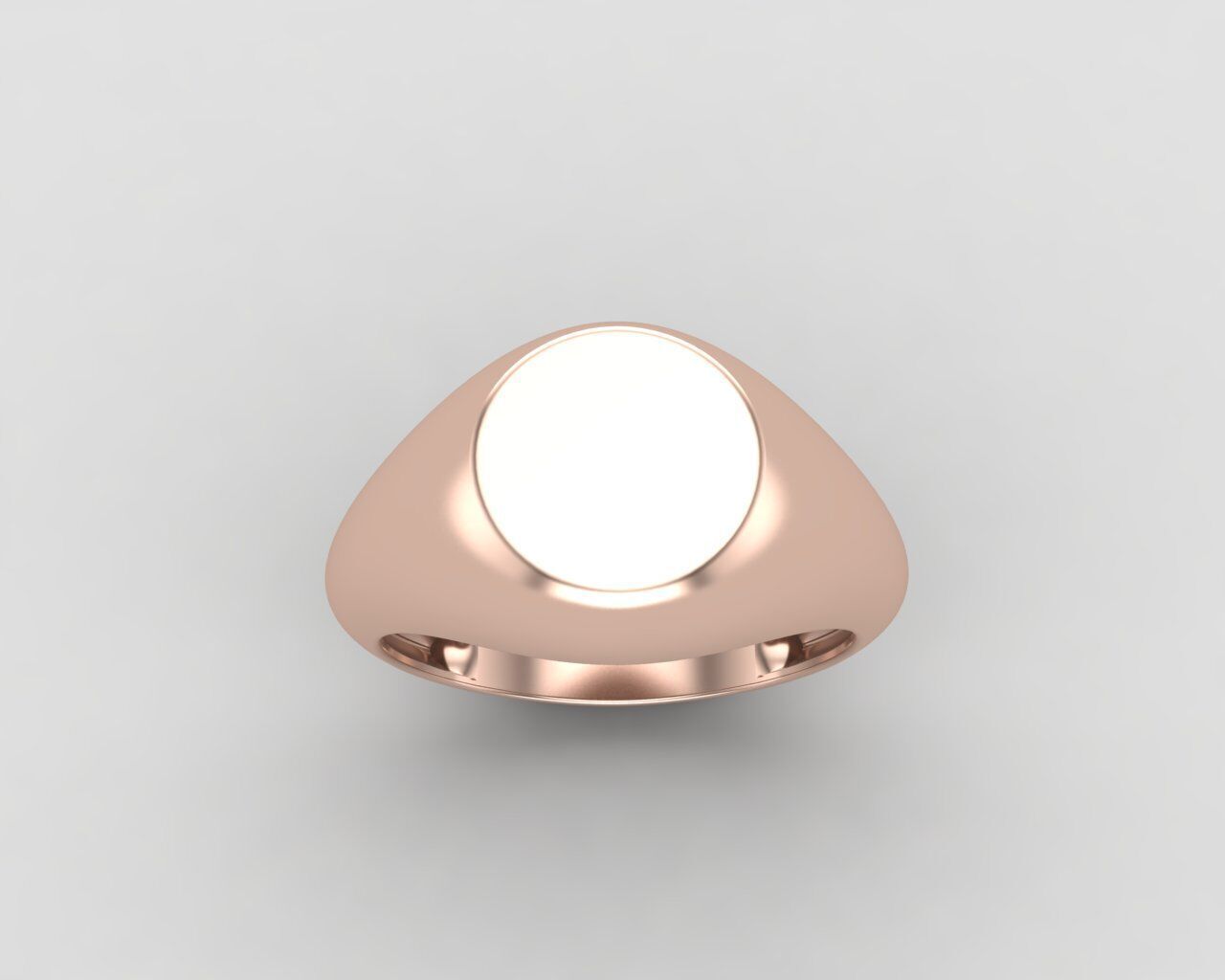 signet Ring Base 8mm top in All sizes 153-MWC 3D print model_6