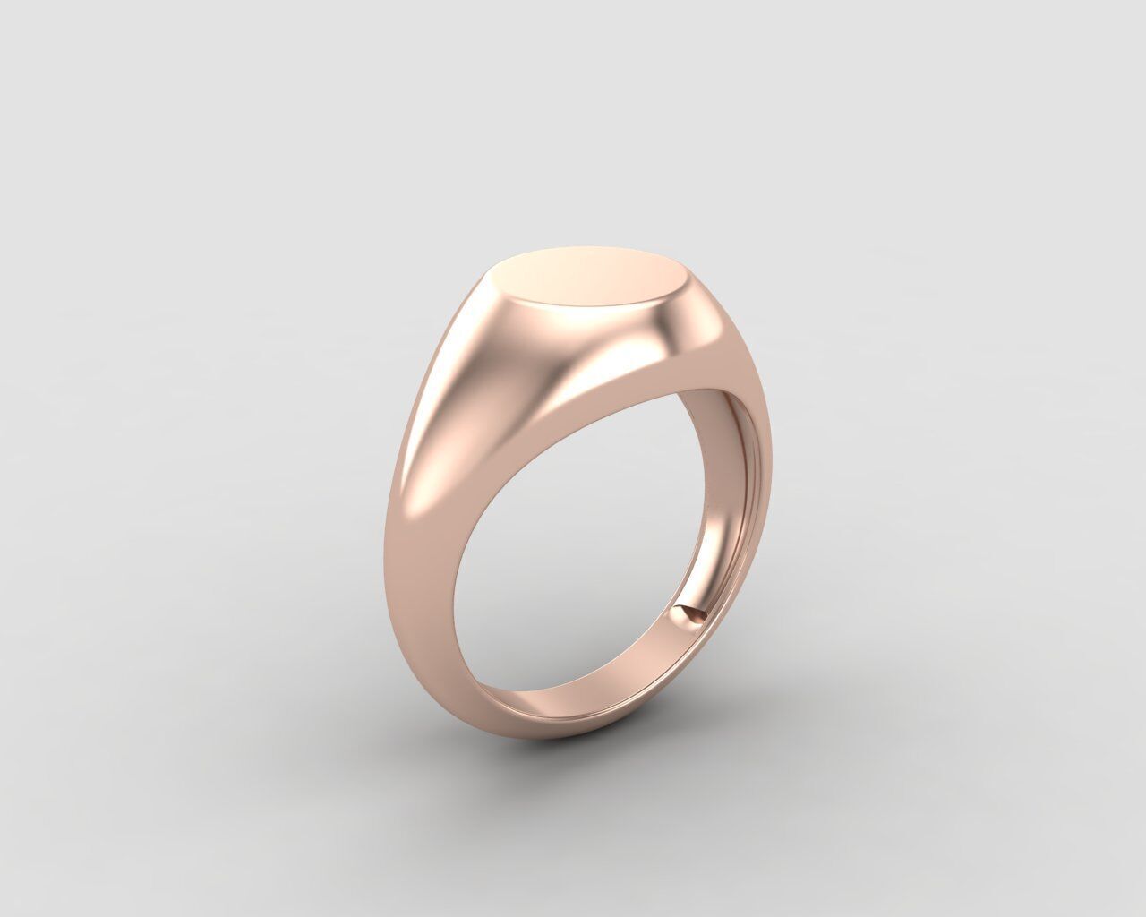 signet Ring Base 8mm top in All sizes 153-MWC 3D print model_4