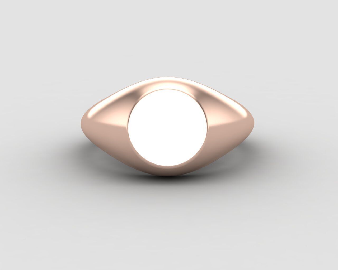 signet Ring Base 8mm top in All sizes 153-MWC 3D print model_7