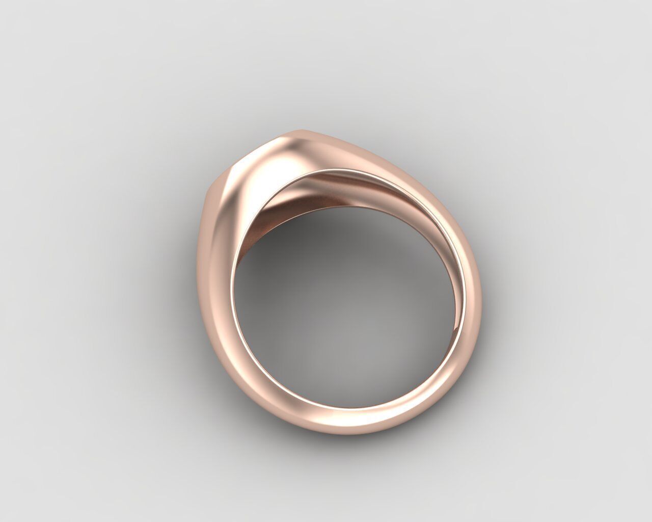 signet Ring Base 8mm top in All sizes 153-MWC 3D print model_10