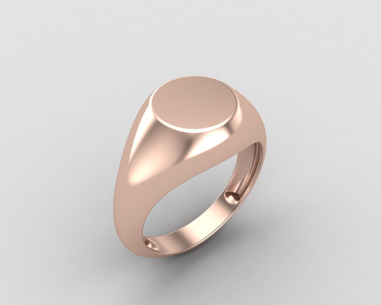 signet Ring Base 8mm top in All sizes 153-MWC 3D print model_3