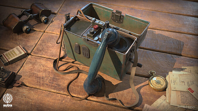 Next generation old-fashioned telephone Low-poly 3D model