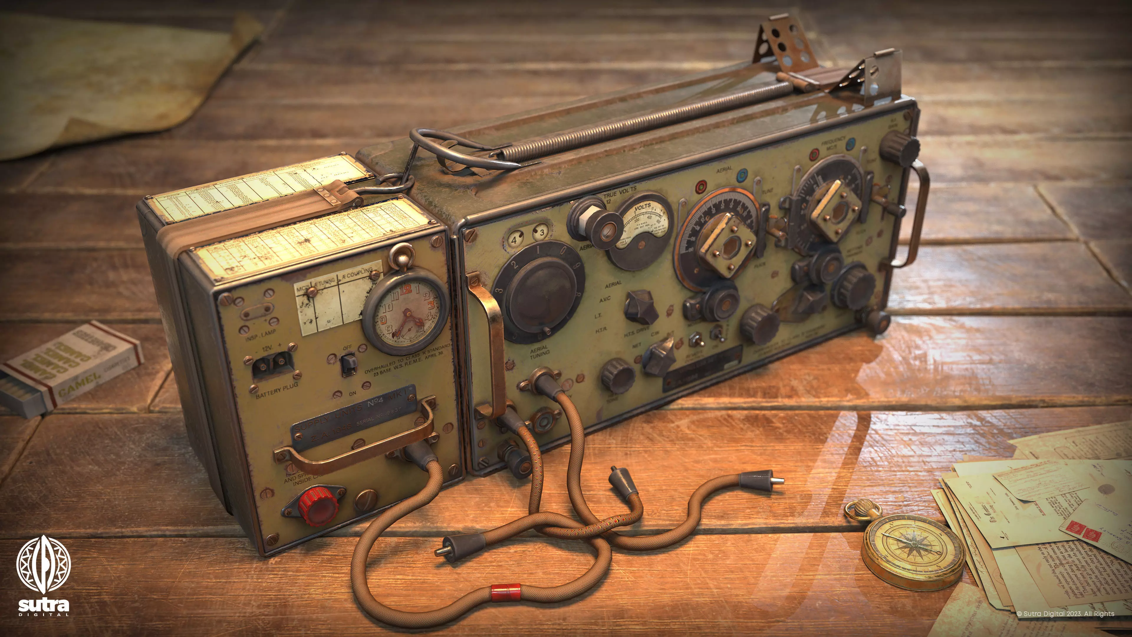 Next generation vintage radio Low-poly 3D model_0