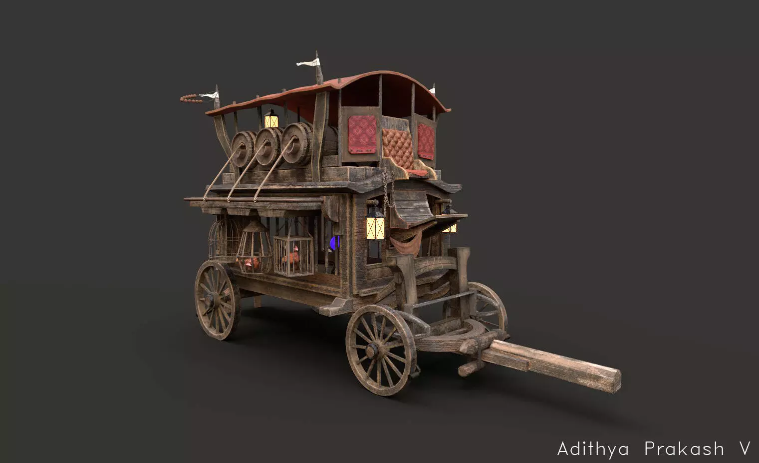 Next generation carriage Low-poly 3D model_0