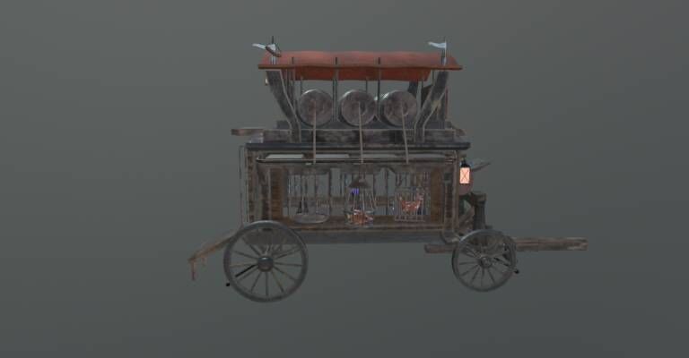 Next generation carriage Low-poly 3D model_1