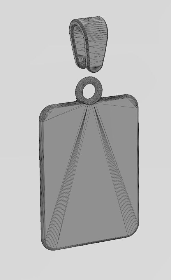 Three 3 number NBA font faceted sunrays pendant charm 3D print model_14