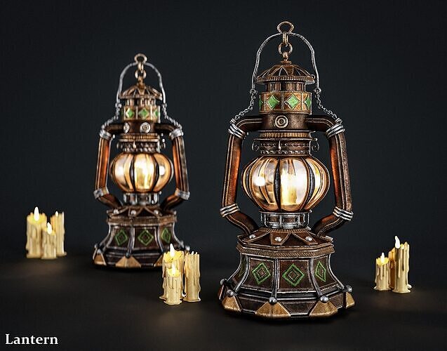 Lantern Low-poly 3D model