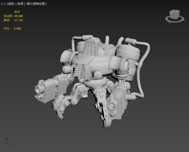 Next generation Spitfire Robot Low-poly 3D model_3