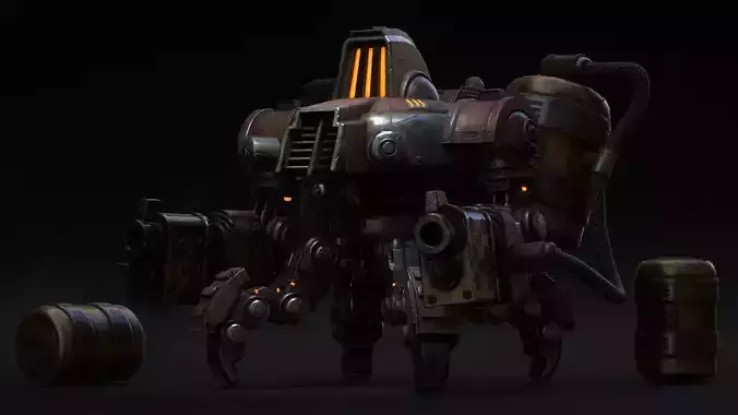 Next generation Spitfire Robot Low-poly 3D model