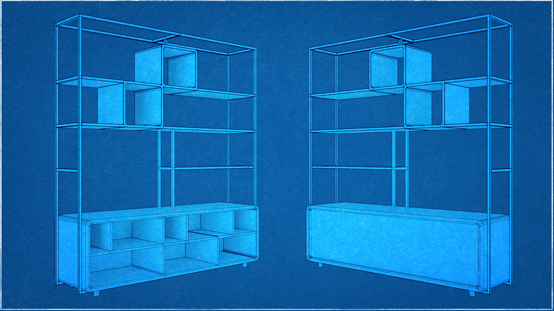 Furniture Modern Shelf 2 3D model_12