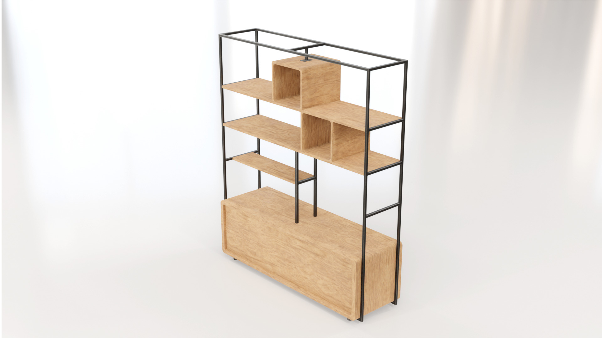 Furniture Modern Shelf 2 3D model_5
