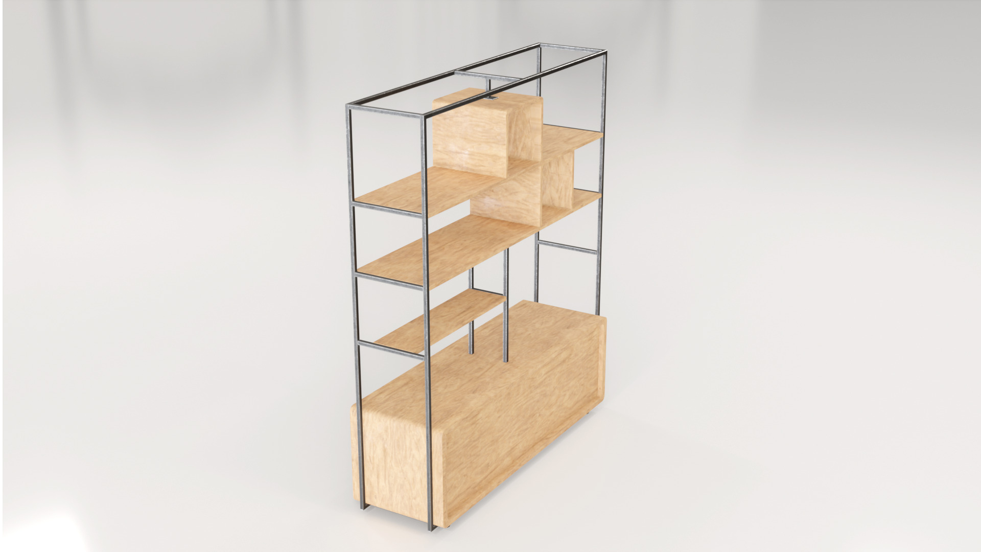 Furniture Modern Shelf 2 3D model_7