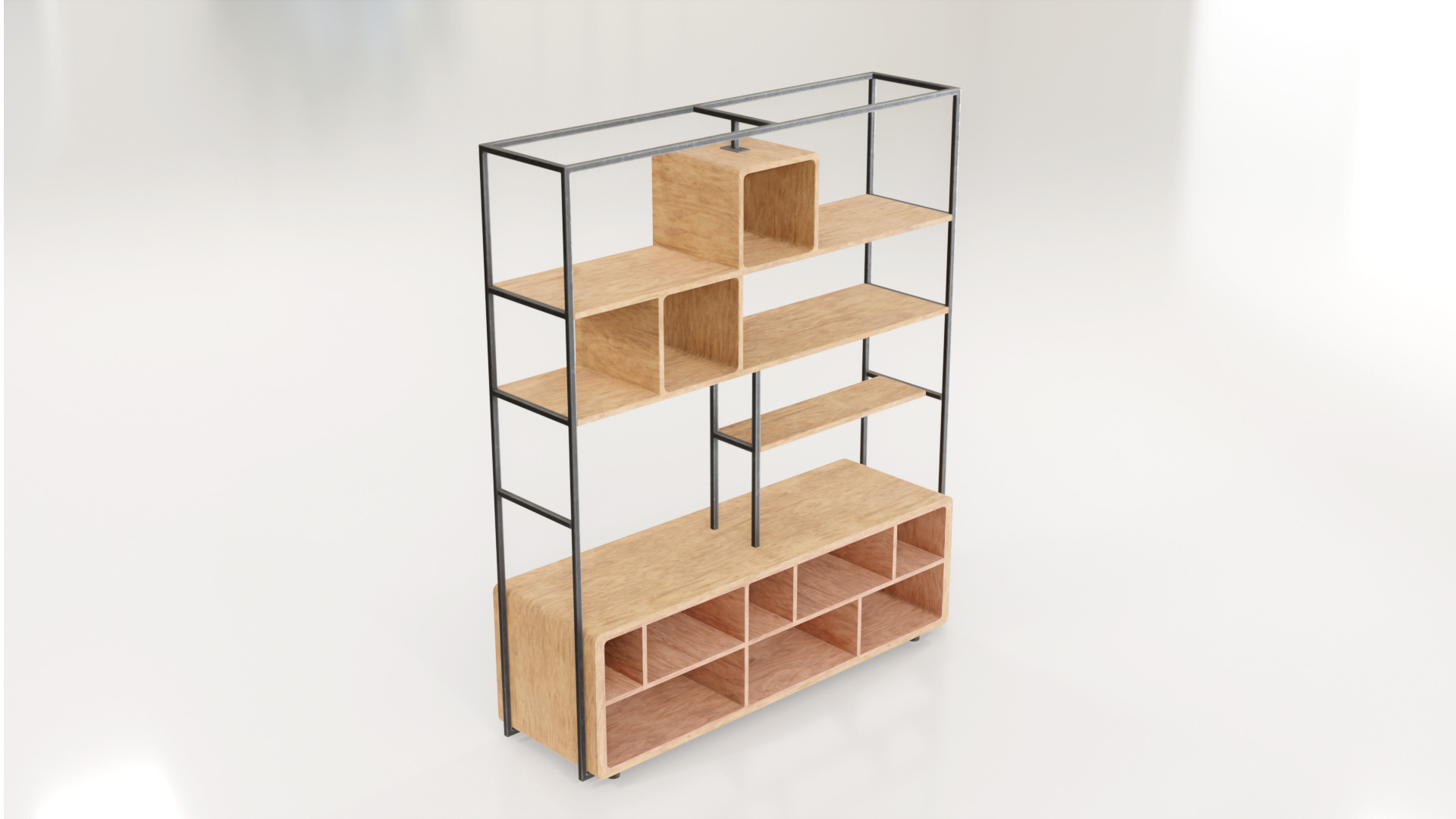 Furniture Modern Shelf 2 3D model_3