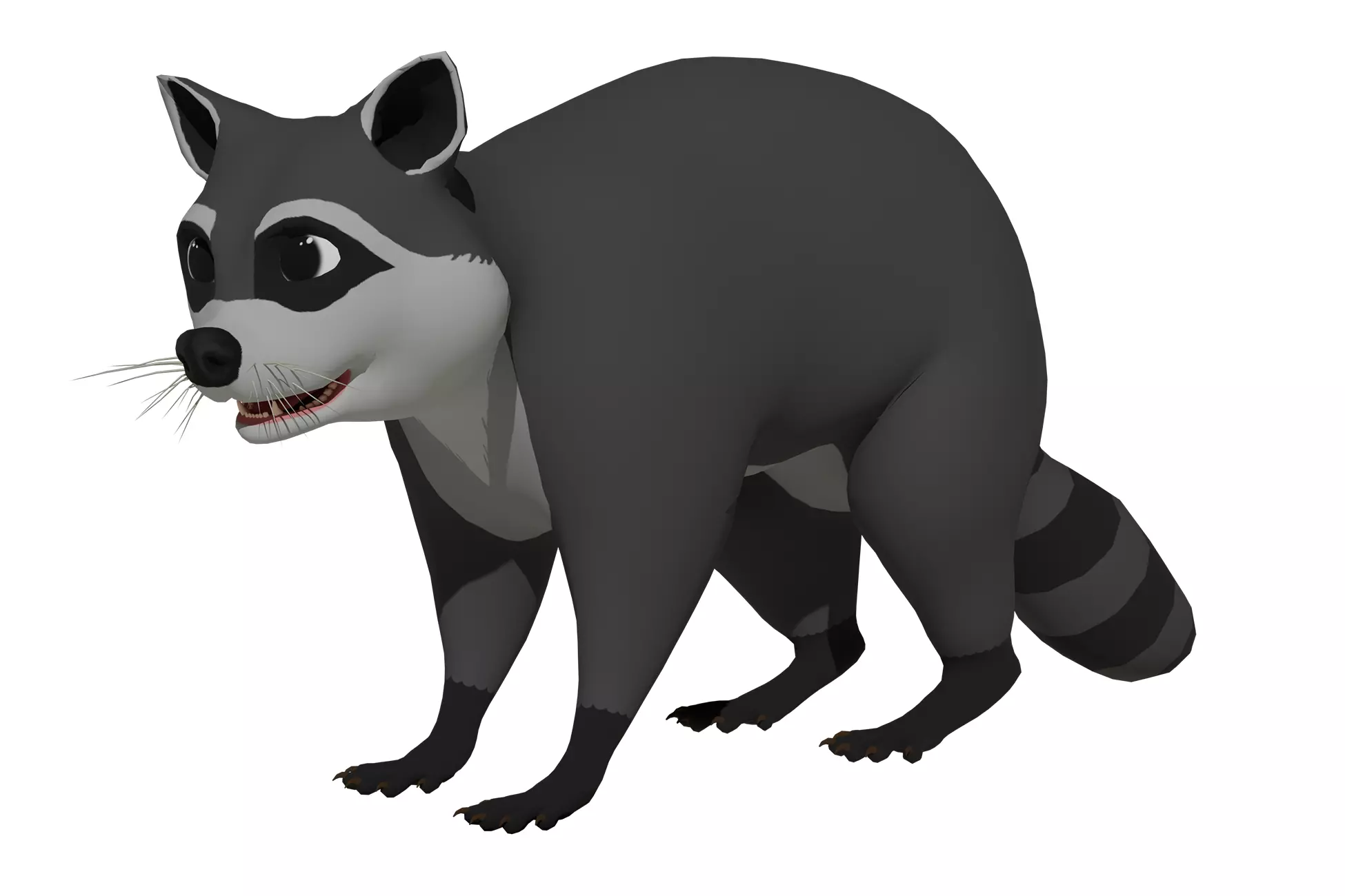 Cartoon Raccoon Low-poly 3D model_0