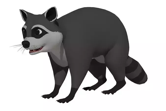 Cartoon Raccoon Low-poly 3D model