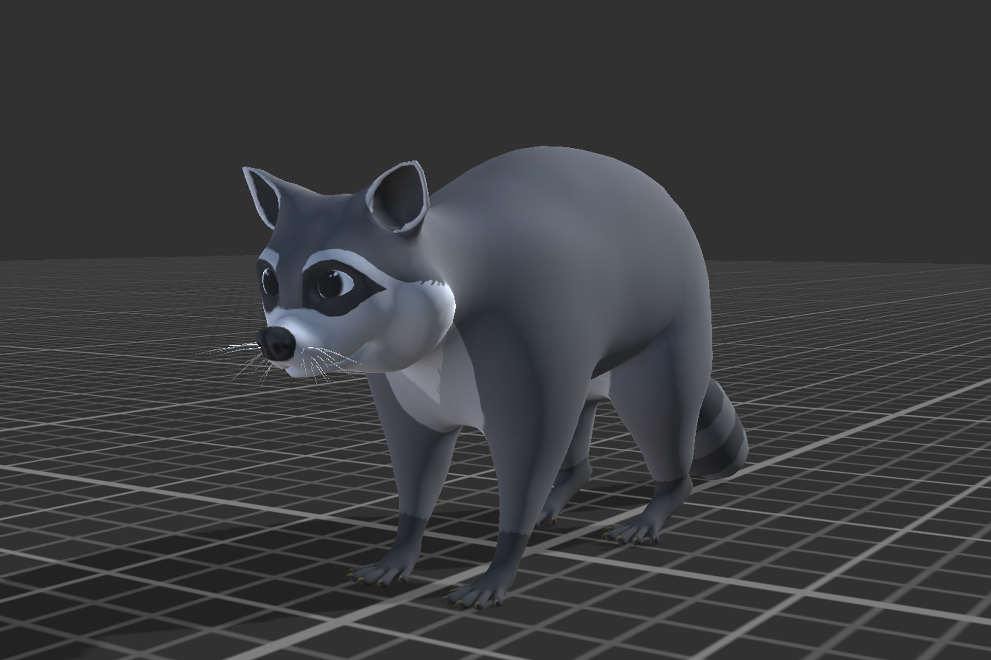 Cartoon Raccoon Low-poly 3D model_3