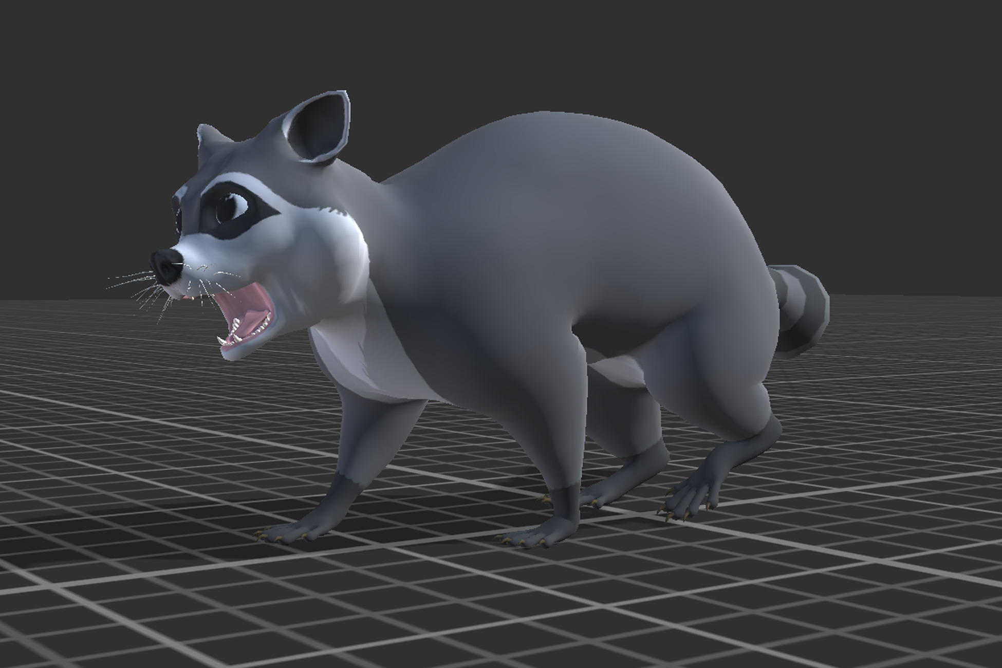 Cartoon Raccoon Low-poly 3D model_6