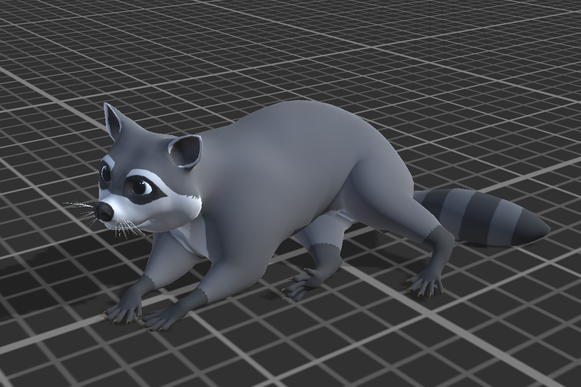 Cartoon Raccoon Low-poly 3D model_7