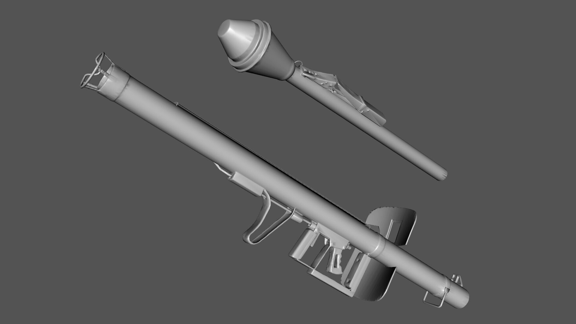 Panzerfaust WW2 Low-poly 3D model_9