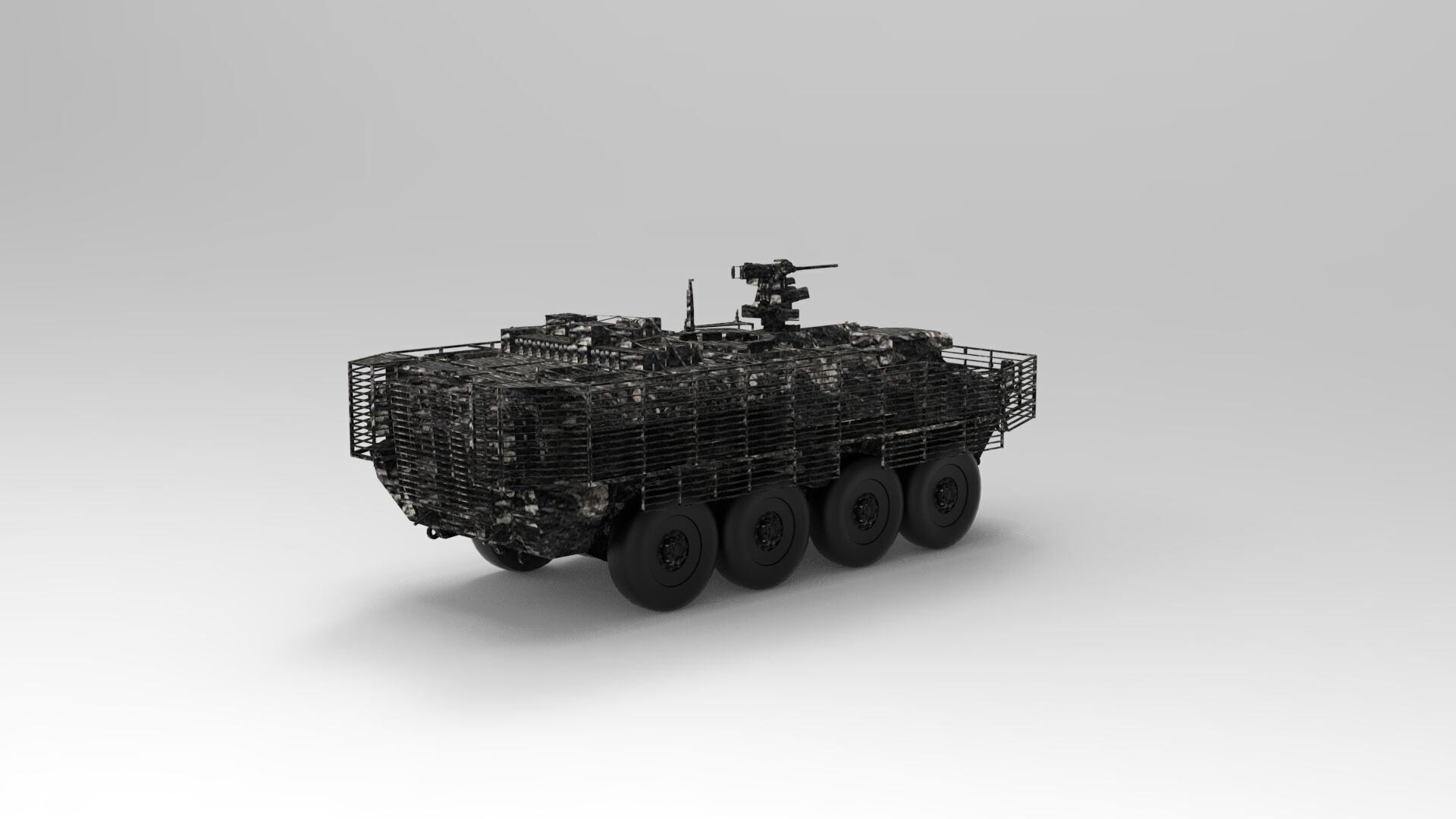 Stryker armored fighting vehicle 3D model_1