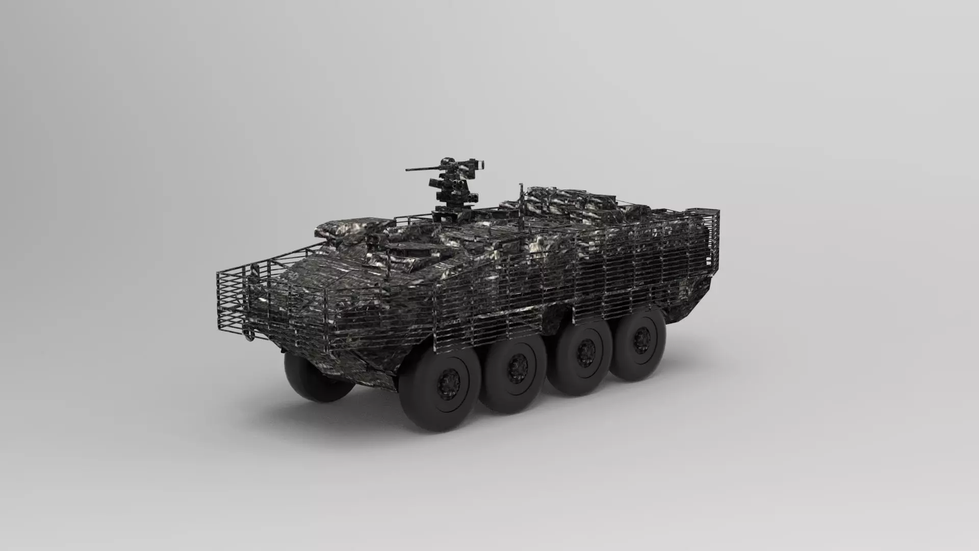 Stryker armored fighting vehicle 3D model_0