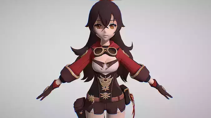 Amber - Genshin Impact Low-poly 3D model