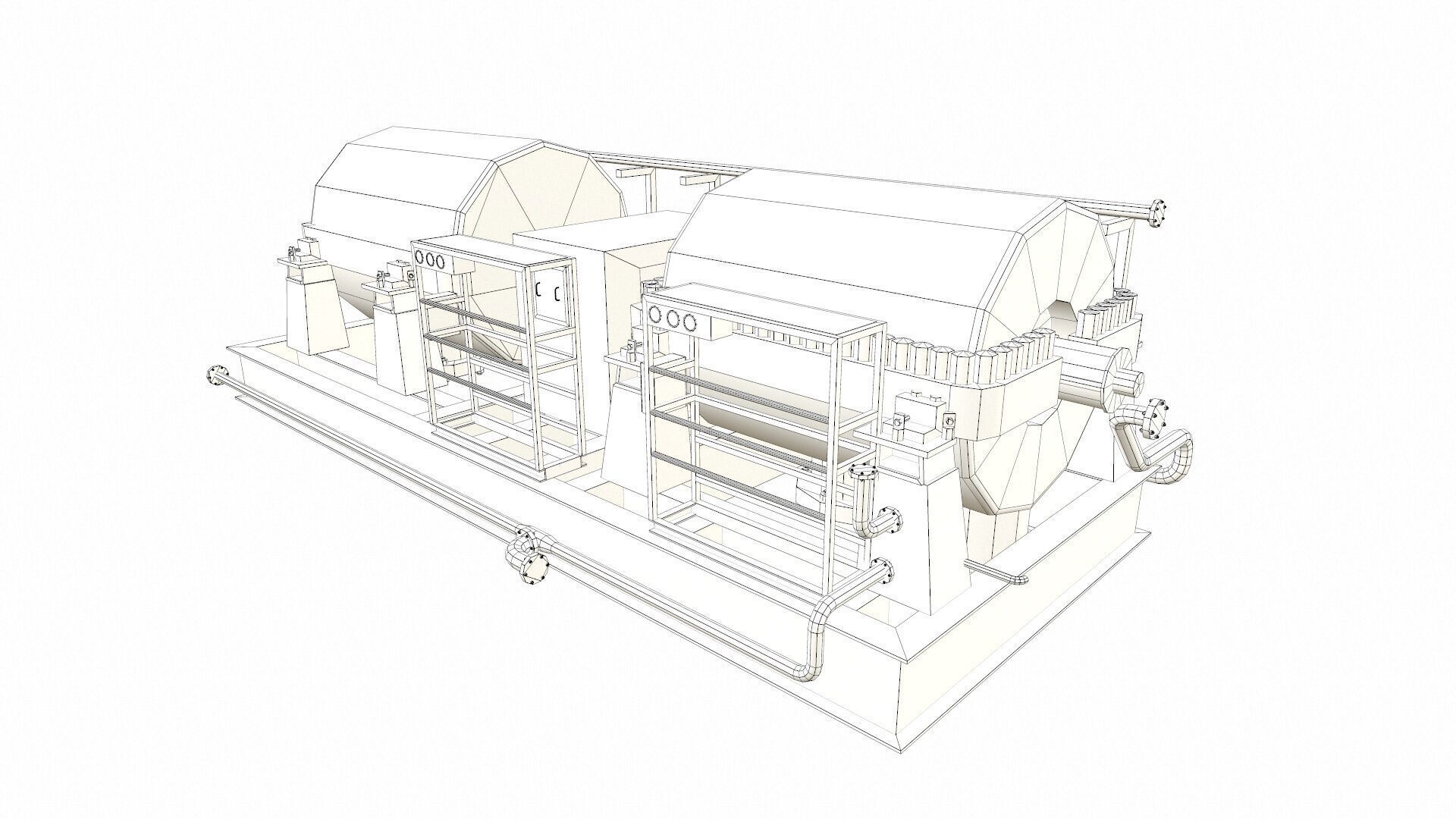 Ethylene Compressor Low-poly 3D model_9