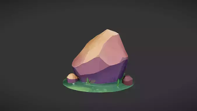 cartoon rock with grass