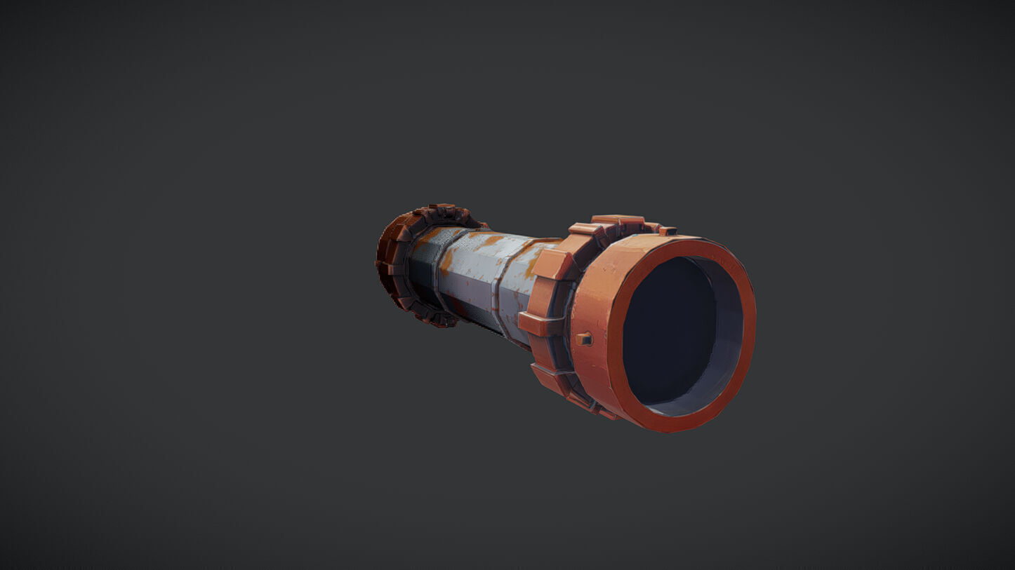 Rusty industrial pipe 3D model_2