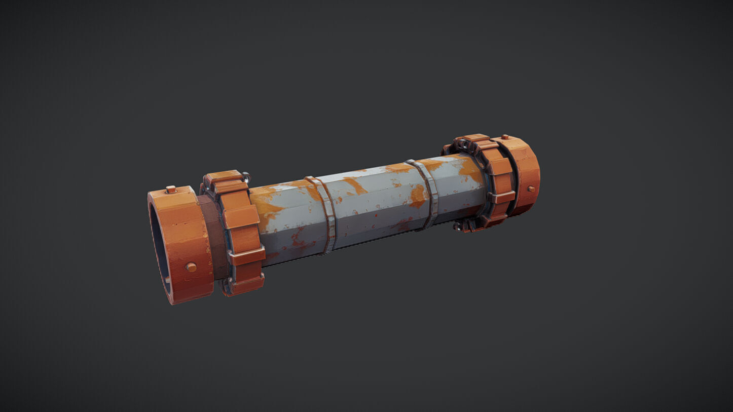 Rusty industrial pipe 3D model_3