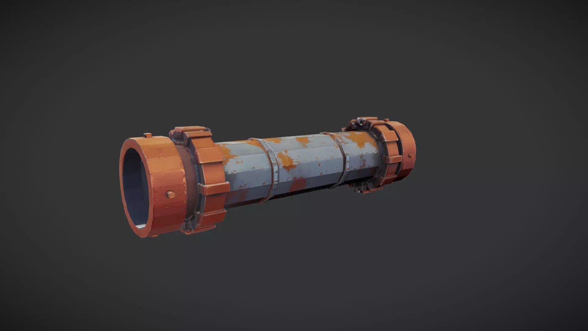 Rusty industrial pipe 3D model_0