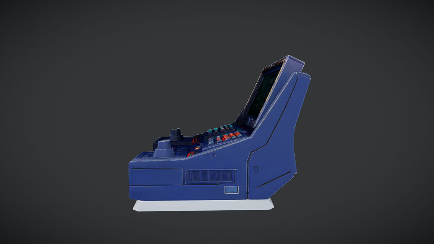 futuristic control console 3D model_4