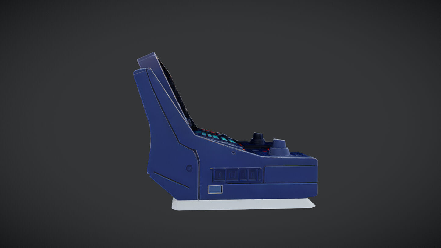 futuristic control console 3D model_2