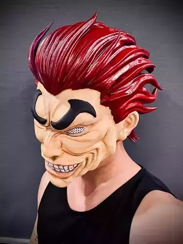 Yujiro Hanma Head Mask - With Hair - Baki Anime Netflix