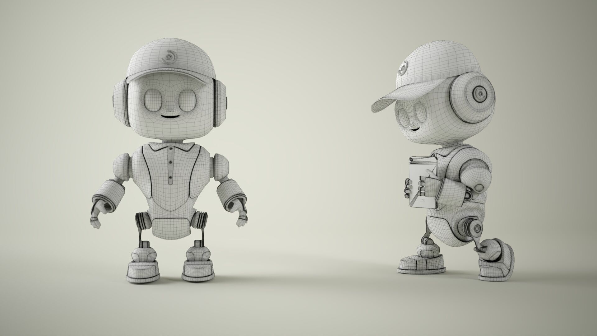 RoboBuddy  Futuristic Mascot Robot Low-poly 3D model_12