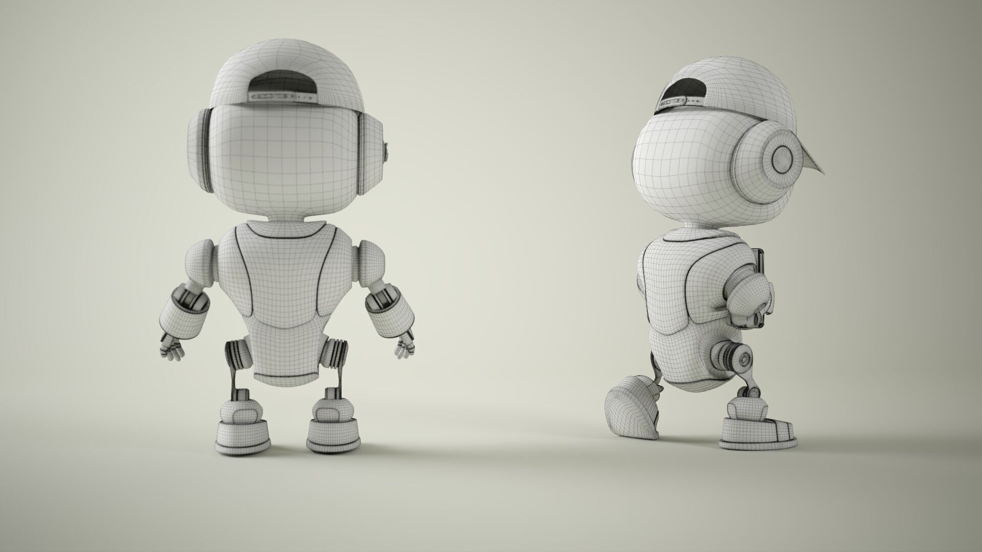 RoboBuddy  Futuristic Mascot Robot Low-poly 3D model_13