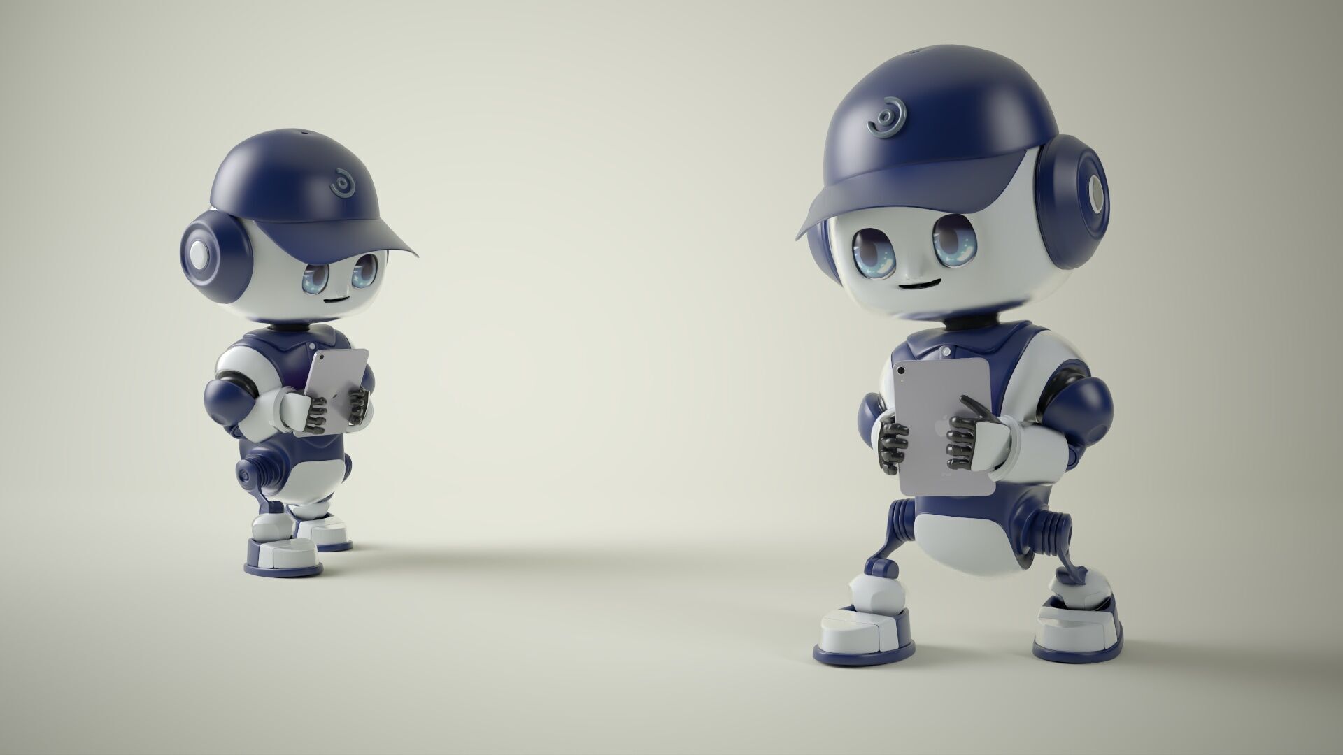 RoboBuddy  Futuristic Mascot Robot Low-poly 3D model_7