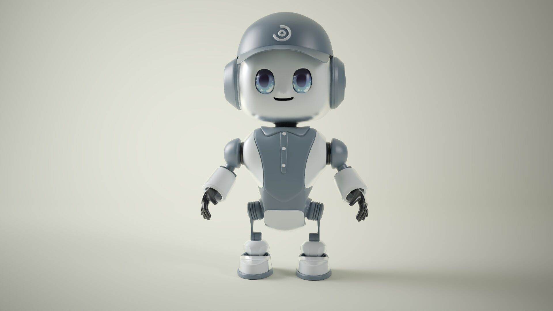 RoboBuddy  Futuristic Mascot Robot Low-poly 3D model_4