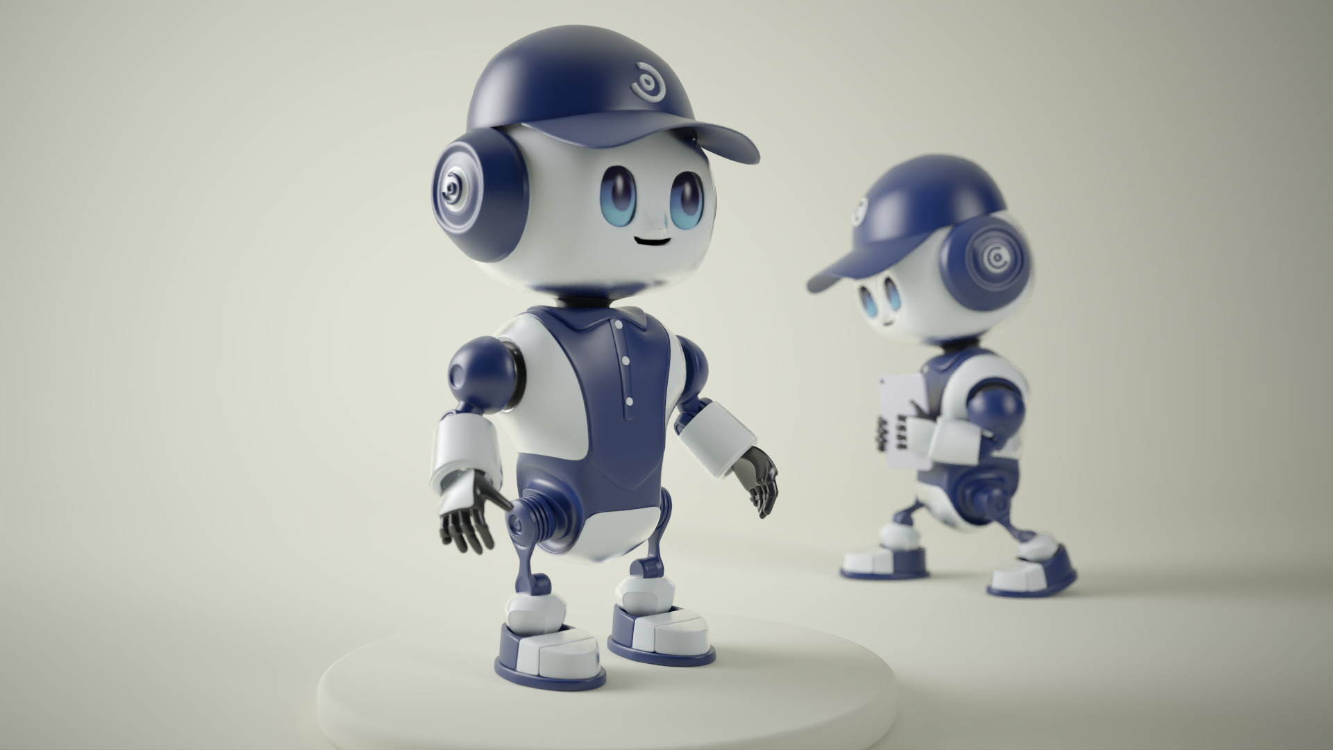 RoboBuddy  Futuristic Mascot Robot Low-poly 3D model_2
