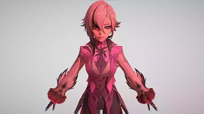 Arlecchino - Genshin Impact Low-poly 3D model