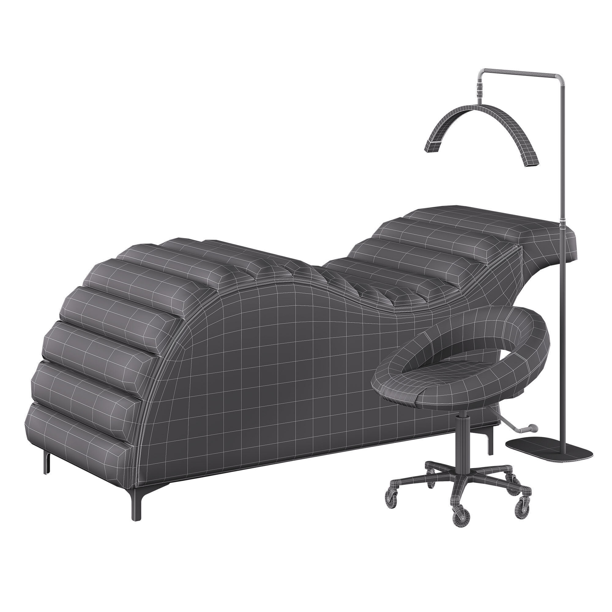 Edda Cloud Ergonomic Salon Bed Low-poly 3D model_5