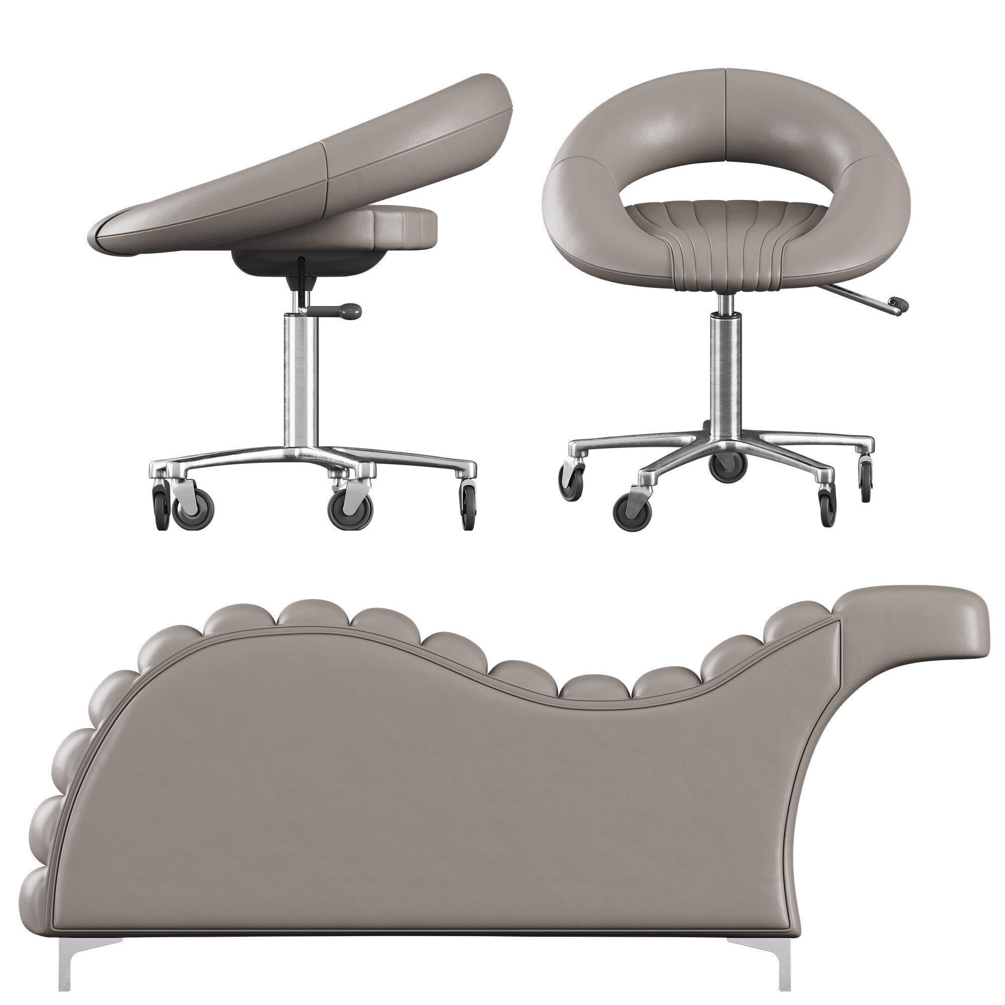 Edda Cloud Ergonomic Salon Bed Low-poly 3D model_4