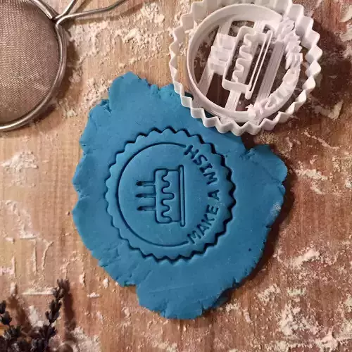 Happy Birthday Cake Cookie - Clay Cutter - With Make a Wish Text 3D print model