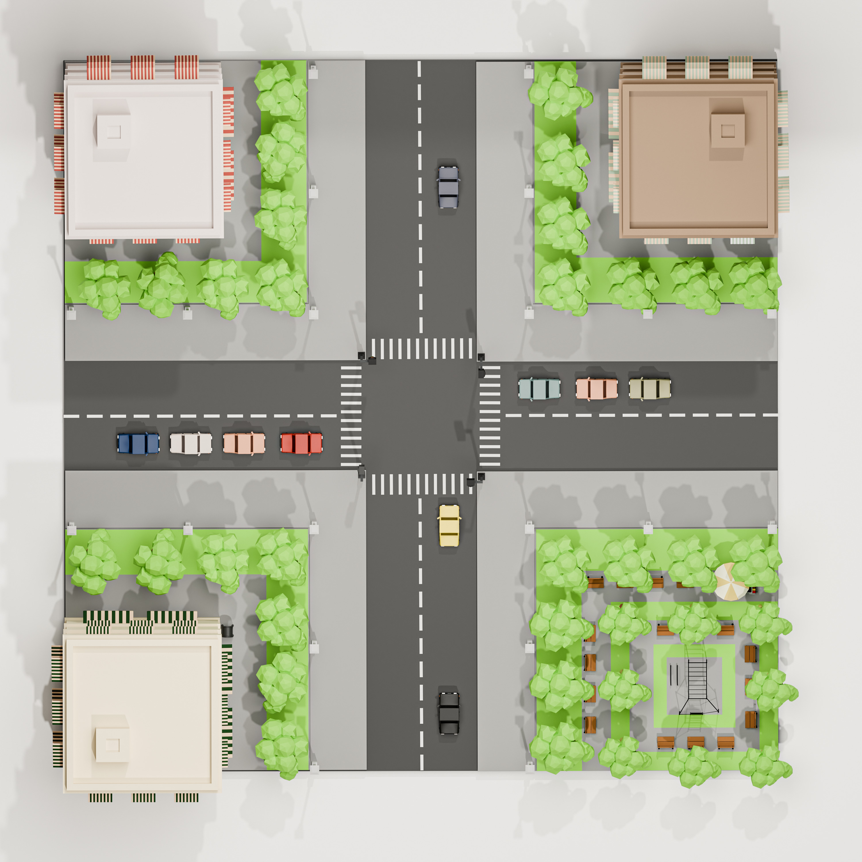 Low Poly Assets - Urban Neighborhood Low-poly 3D model_1