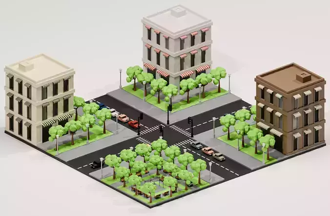 Low Poly Assets - Urban Neighborhood